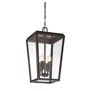 4 Light Outdoor Hanging Lantern-Modern Style with Contemporary and Transitional Inspirations-22 inches tall by 12 inches wide