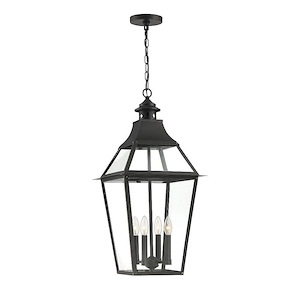 4 Light Outdoor Pendant-Traditional Style with Rustic and Farmhouse Inspirations-29.25 inches tall by 14 inches wide