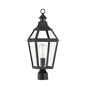 1 Light Outdoor Post Lantern-Traditional Style with Rustic and Farmhouse Inspirations-22.75 inches tall by 9 inches wide - 1217241