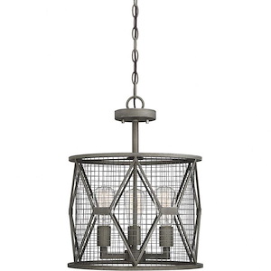3 Light Semi-Flush Mount-Industrial Style with Rustic and Farmhouse Inspirations-18 inches tall by 15 inches wide