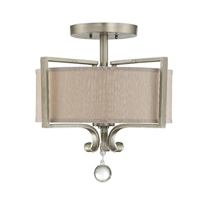 2 Light Semi-Flush Mount-Bohemian Style with Contemporary and Transitional Inspirations-16 inches tall by 16 inches wide - 277970