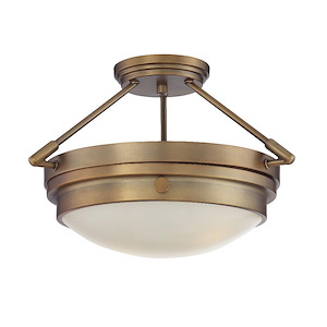 2 Light Semi-Flush Mount-Transitional Style with Contemporary and Industrial Inspirations-10.75 inches tall by 16.5 inches wide - 477877
