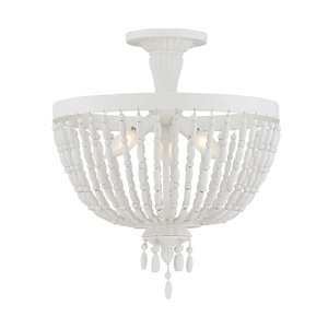 3 Light Semi-Flush Mount-Traditional Style with Transitional and Shabby Chic Inspirations-18.25 inches tall by 16 inches wide