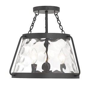 Crawford - 3 Light Semi-Flush Mount In Vintage Style-13.5 Inches Tall and 15 Inches Wide
