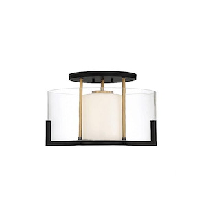 Eaton - 1 Light Semi-Flush Mount In Contemporary Style-10.25 Inches Tall And 17 Inches Wide - 1217274