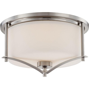 2 Light Flush Mount-Traditional Style with Transitional and Contemporary Inspirations-8.5 inches tall by 14.5 inches wide
