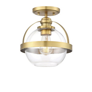 1 Light Semi-Flush Mount-Mid-Century Modern Style with Contemporary and Transitional Inspirations-9.75 inches tall by 9.38 inches wide - 929667