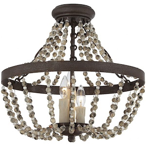 3 Light Convertible Semi-Flush Mount-Traditional Style with Country French and Farmhouse Inspirations-17.5 inches tall by 18 inches wide