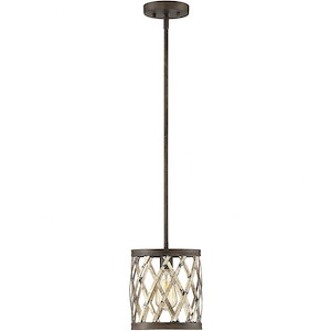 1 Light Mini-Pendant-Rustic Style with Farmhouse and Bohemian Inspirations-9 inches tall by 8 inches wide - 1154281