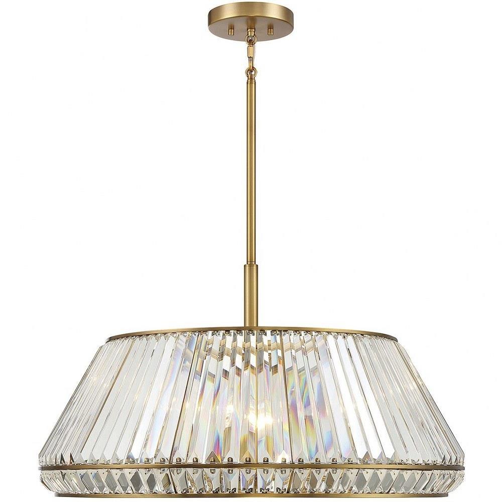 Pyramid - 6 Light Pendant In Glam Style-16 Inches Tall and 29 Inches Wide