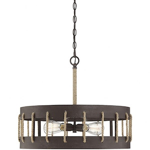 4 Light Pendant-Industrial Style with Rustic and Farmhouse Inspirations-18.5 inches tall by 22.5 inches wide