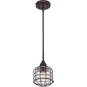 1 Light Mini-Pendant-Industrial Style with Transitional Inspirations-13.5 inches tall by 5.5 inches wide