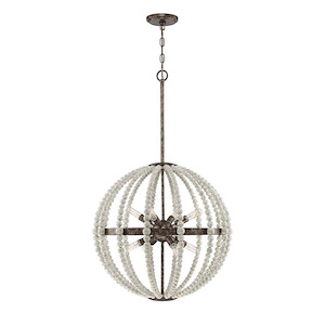8 Light Pendant-Shabby Chic Style with Bohemian and Rustic Inspirations-37 inches tall by 22.63 inches wide - 1217251