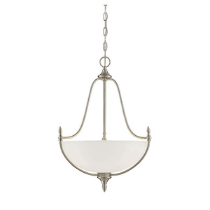 Wide Pendant-Contemporary Style with Transitional and Traditional Inspirations-22 inches tall by 18 inches wide