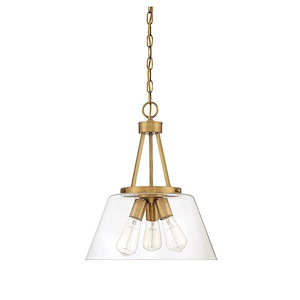 3 Light Pendant-18 inches tall by 15 inches wide - 1040536