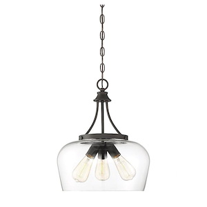3 Light Pendant-Transitional Style with Contemporary and Bohemian Inspirations-18 inches tall by 15 inches wide - 688618
