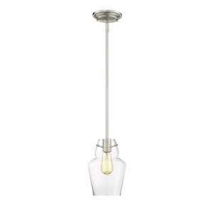 1 Light Mini Pendant-Industrial Style with Transitional and Contemporary Inspirations-10.5 inches tall by 4.5 inches wide
