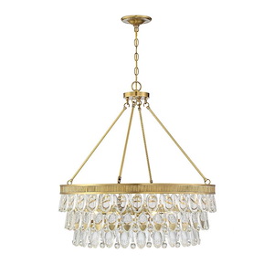 6 Light Pendant-Glam Style with Contemporary and Transitional Inspirations-28 inches tall by 28 inches wide