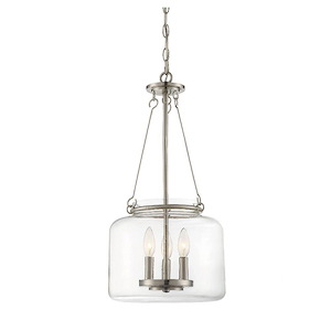 3 Light Pendant-Transitional Style with Traditional and Vintage Inspirations-24 inches tall by 12 inches wide