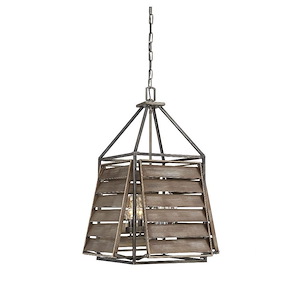 4 Light Outdoor Pendant-Farmhouse Style with Craftsman and Rustic Inspirations-31 inches tall by 20.5 inches wide