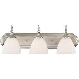 3 Light Bath Bar-Transitional Style with Traditional Inspirations-8 inches tall by 24 inches wide