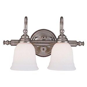 2 Light Bath Bar-Traditional Style with Transitional Inspirations-9 inches tall by 17 inches wide