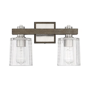 2 Light Bath Bar-9.75 inches tall by 15 inches wide