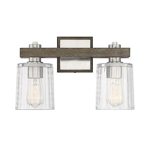 2 Light Bath Bar-9.75 inches tall by 15 inches wide