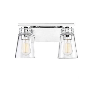 2 Light Bath Bar-Industrial Style with Transitional and Contemporary Inspirations-8.63 inches tall by 14.38 inches wide