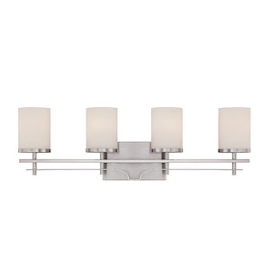 4 Light Bath Bar-Transitional Style with Craftsman and Nautical Inspirations-9 inches tall by 28.5 inches wide