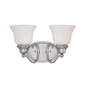 2 Light Bath Bar-Transitional Style with Transitional Inspirations-8.75 inches tall by 15 inches wide