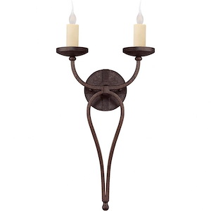 2 Light Wall Sconce-Traditional Style with Country French Inspirations-24.5 inches tall by 12.25 inches wide