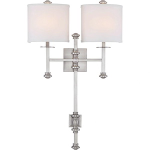 2 Light Wall Sconce-Traditional Style with Transitional and Bohemian Inspirations-28.63 inches tall by 18 inches wide