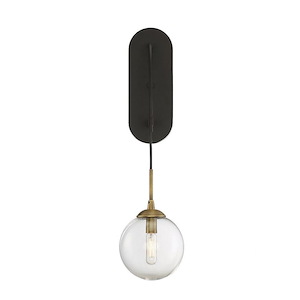1 Light Wall Sconce-Mid-Century Modern Style with Contemporary and Transitional Inspirations-24.5 inches tall by 5.5 inches wide