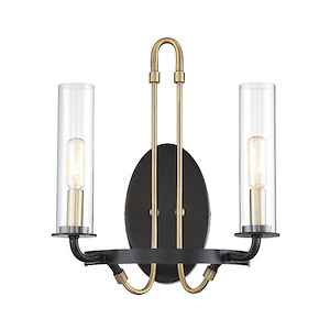 2 Light Wall Sconce-Industrial Style with Vintage and Contemporary Inspirations-14.81 inches tall by 11.95 inches wide