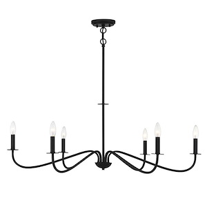 Jasmine - 6 Light Chandelier-14 Inch Tall and 42 Inch Wide - 1393378