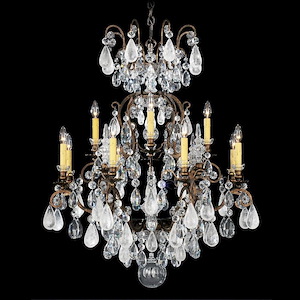 Renaissance Rock Crystal - 13 Light Chandelier-40 Inches Tall and 32 Inches Wide