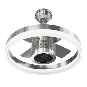 SkyFan and Turbo Heater 4 Blade 24in LED Fandelier with Heater Brushed Nickel Plug and Play - 1393555