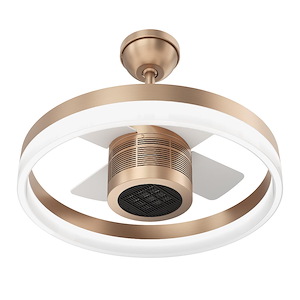 SkyFan and Turbo Heater 4 Blade 24in LED Fandelier with Heater Champagne Bronze Plug and Play - 1393557