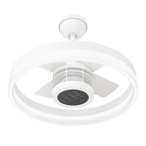 SkyFan and Turbo Heater 4 Blade 24in LED Fandelier with Heater Matte White Plug and Play - 1393559