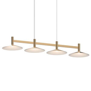 Systema Staccato - 18W 1 LED Linear Pendant with Shallow Cone Shade In Contemporary Style-6 Inches Tall and 43 Inches Wide