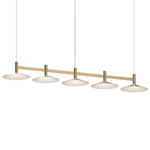 Systema Staccato - 21W 1 LED Linear Pendant with Shallow Cone Shade In Contemporary Style-6 Inches Tall and 57 Inches Wide - 1270673