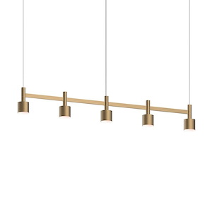 Systema Staccato - 21W 1 LED Pendant with Drum Shade In Contemporary Style-6 Inches Tall and 57 Inches Wide