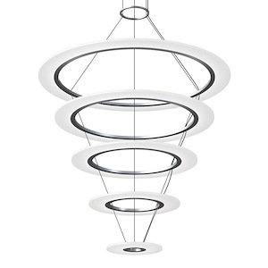 Arctic Rings - 60W 1 LED 5-Tier Ring Pendant In Contemporary Style-34 Inches Tall - 1150270