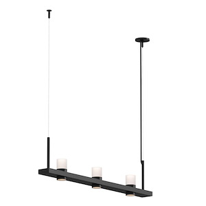 Intervals - LED Linear Pendant with Cylinder Uplight Trim-11.5 Inches Tall and 48.25 Inches Wide - 1277818