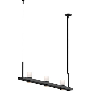 Intervals - LED Linear Pendant with Cylinder Uplight Trim-11.5 Inches Tall and 48.25 Inches Wide - 1277818