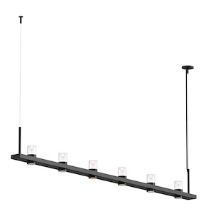 Intervals - LED Linear Pendant with Cone Uplight Trim-11.5 Inches Tall and 96.25 Inches Wide