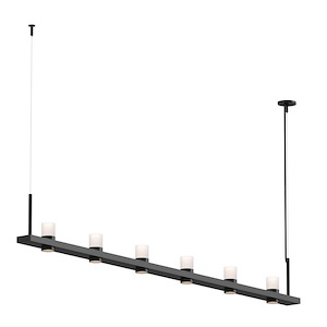 Intervals - LED Linear Pendant with Cylinder Uplight Trim-11.5 Inches Tall and 96.25 Inches Wide
