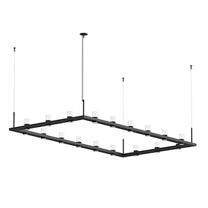 Intervals - LED Rectangular Pendant with Cone Uplight Trim-11.5 Inches Tall and 104 Inches Wide