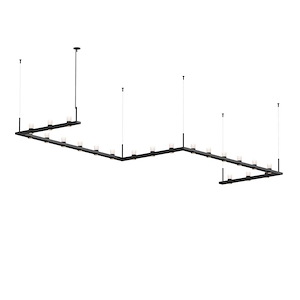 Intervals - LED Zig-Zag Pendant with Cylinder Uplight Trim-11.5 Inches Tall and 204 Inches Wide